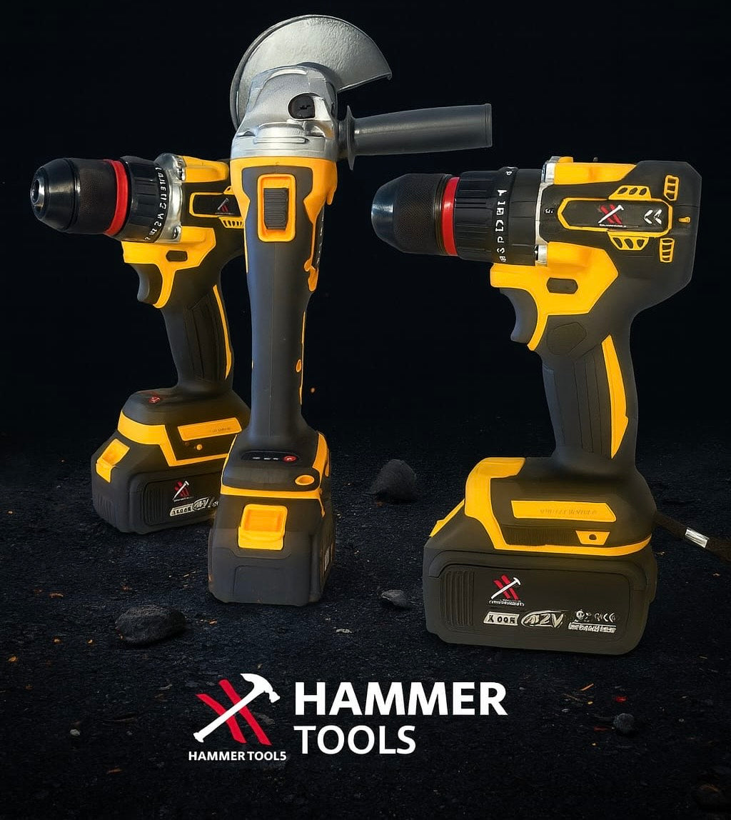 Hammer Tools 4v1 Set - Vrtalnik, Brusilnik, Udarni vrtalnik in Vijačnik