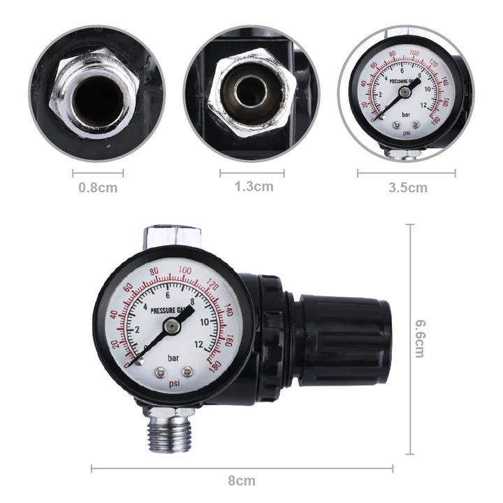 VEČNAMENSKI KOMPLET ZA BARVANJE IN LAKIRANJE 3 ŠOBE - MANOMETER - FILTER