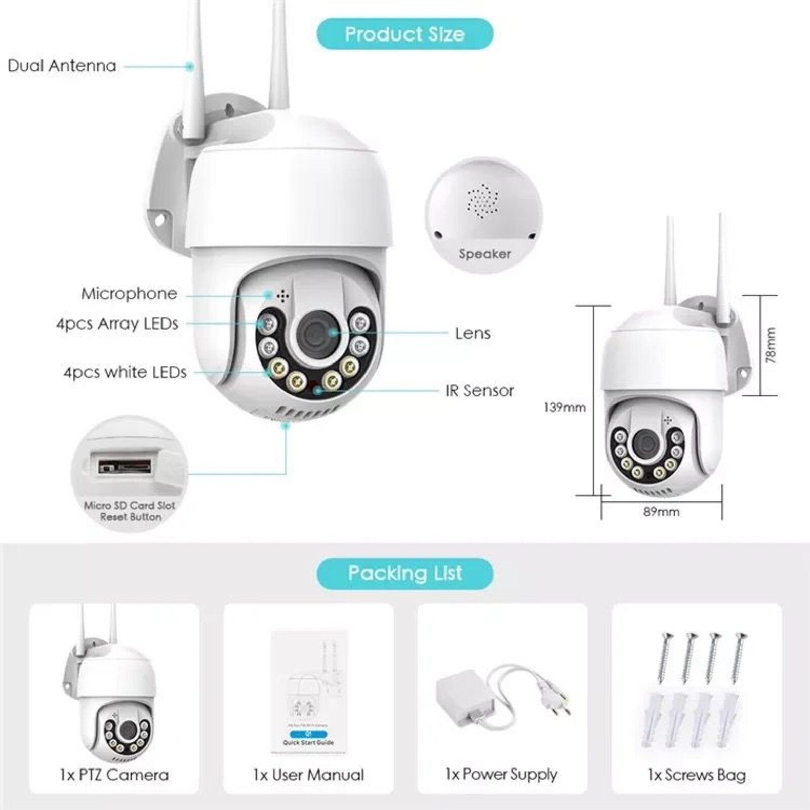 WIFI VARNOSTNA KAMERA Z 2 ANTENAMA<br>