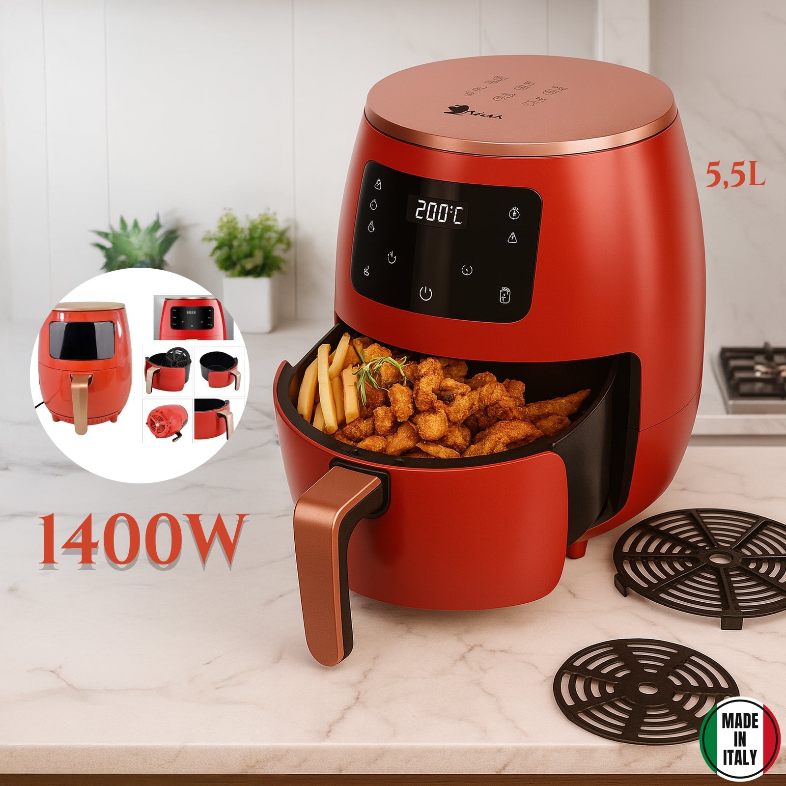 1400 W cvrtnik na vroč zrak