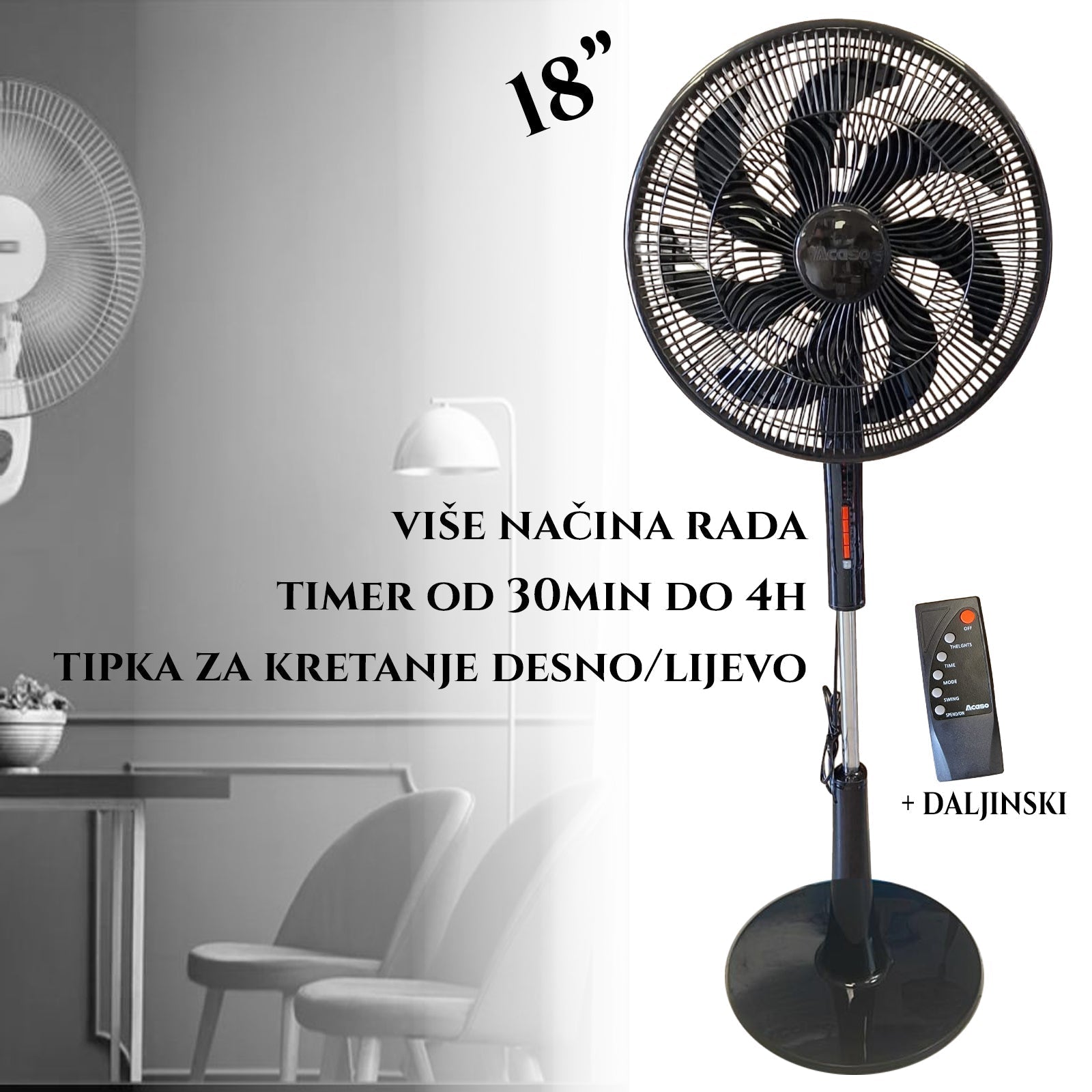 FAN 18 Premium z daljinskim upravljalnikom