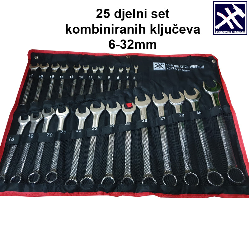 25-delni komplet viličastih ključev z zunanjim premerom 6 mm–32 mm, KLADIVNO ORODJE