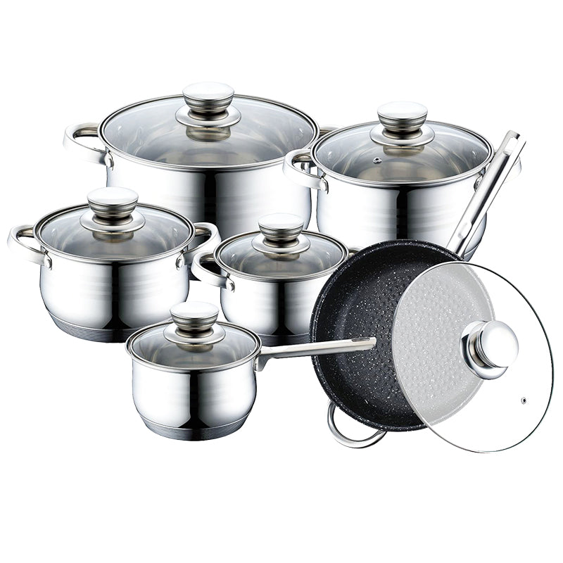 12-delni komplet trpežne posode iz nerjavečega jekla 18/10