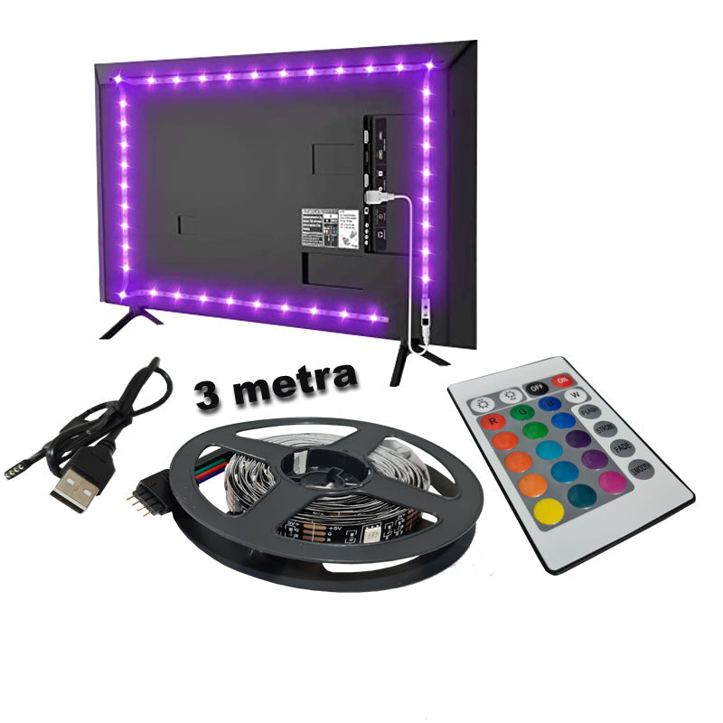 Vizualno zanimiv LED trak za TV - 3m