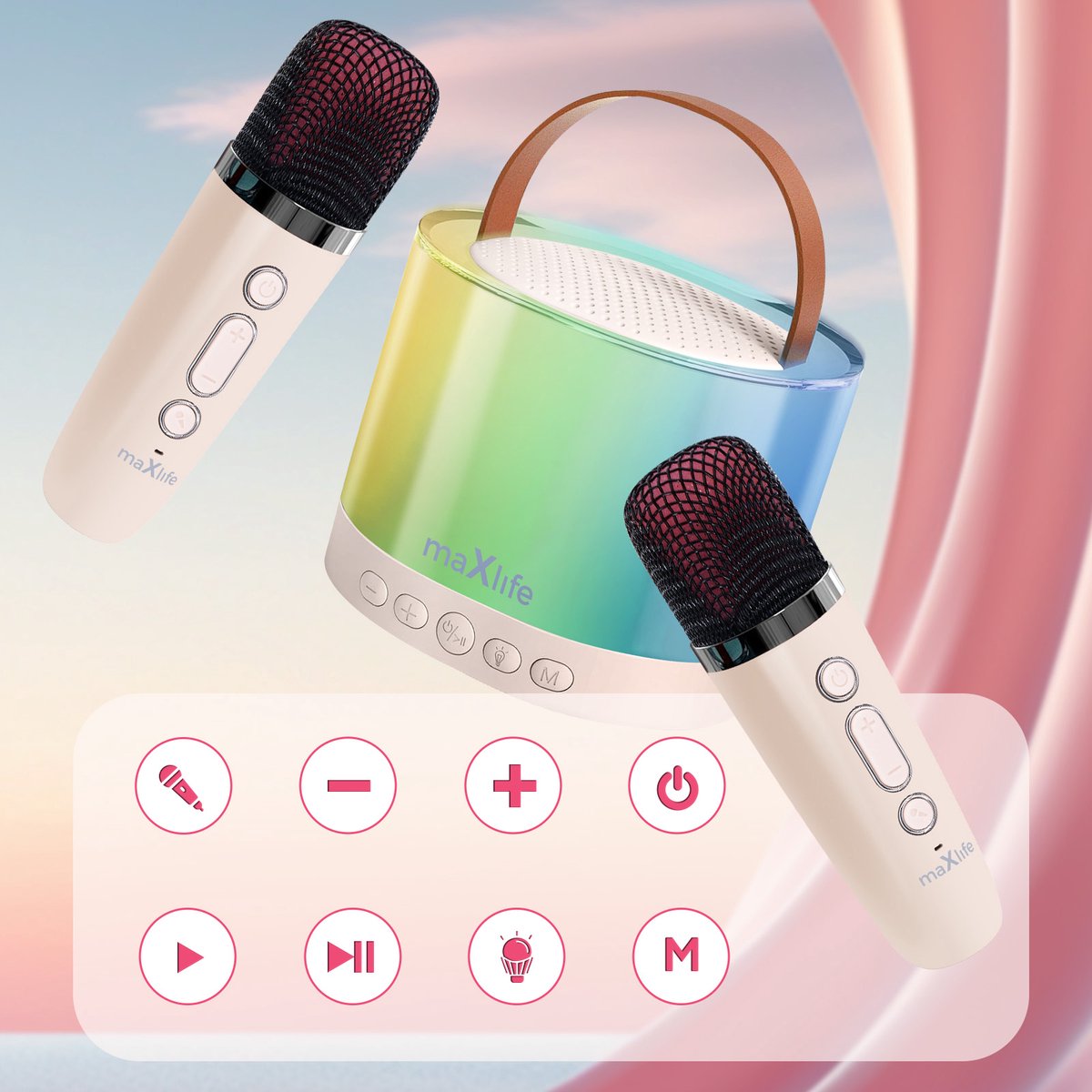 Maxlife Zvočnik + 2 Brezžična mikrofona