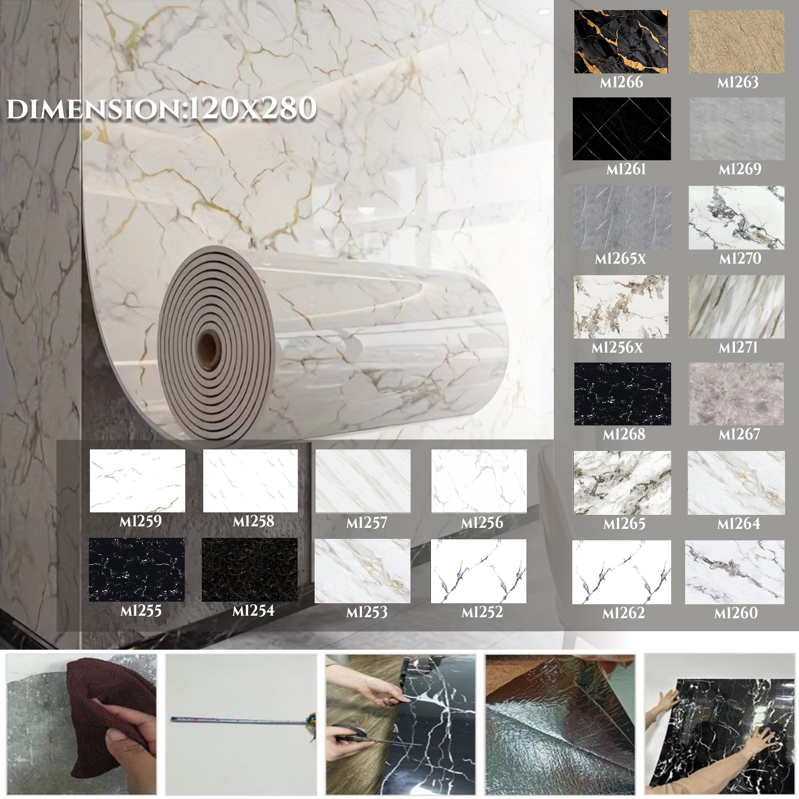 Samolepilna 3D PVC dekorativna folija 120x280cm