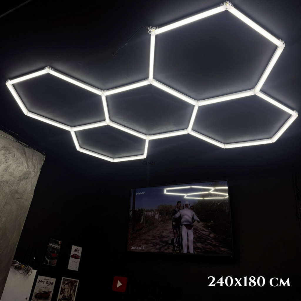 Stropna LED šesterokotna svetilka 240×180 cm