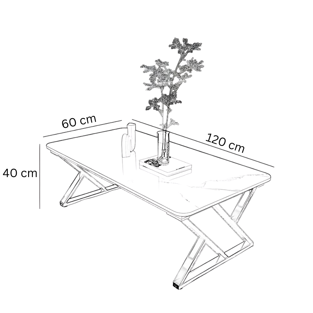 Moderna klubska mizica v zlato-marmornem videzu