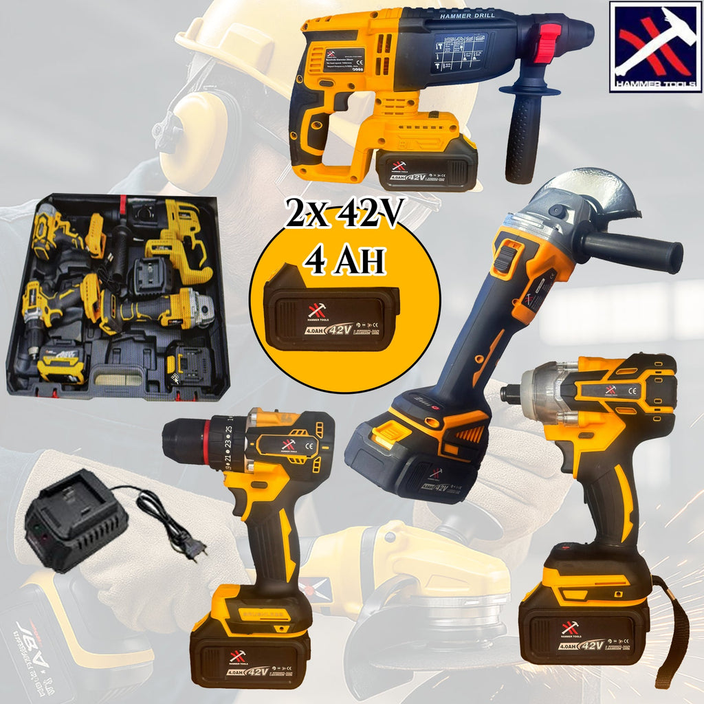 Hammer Tools 4v1 Set - Vrtalnik, Brusilnik, Udarni vrtalnik in Vijačnik