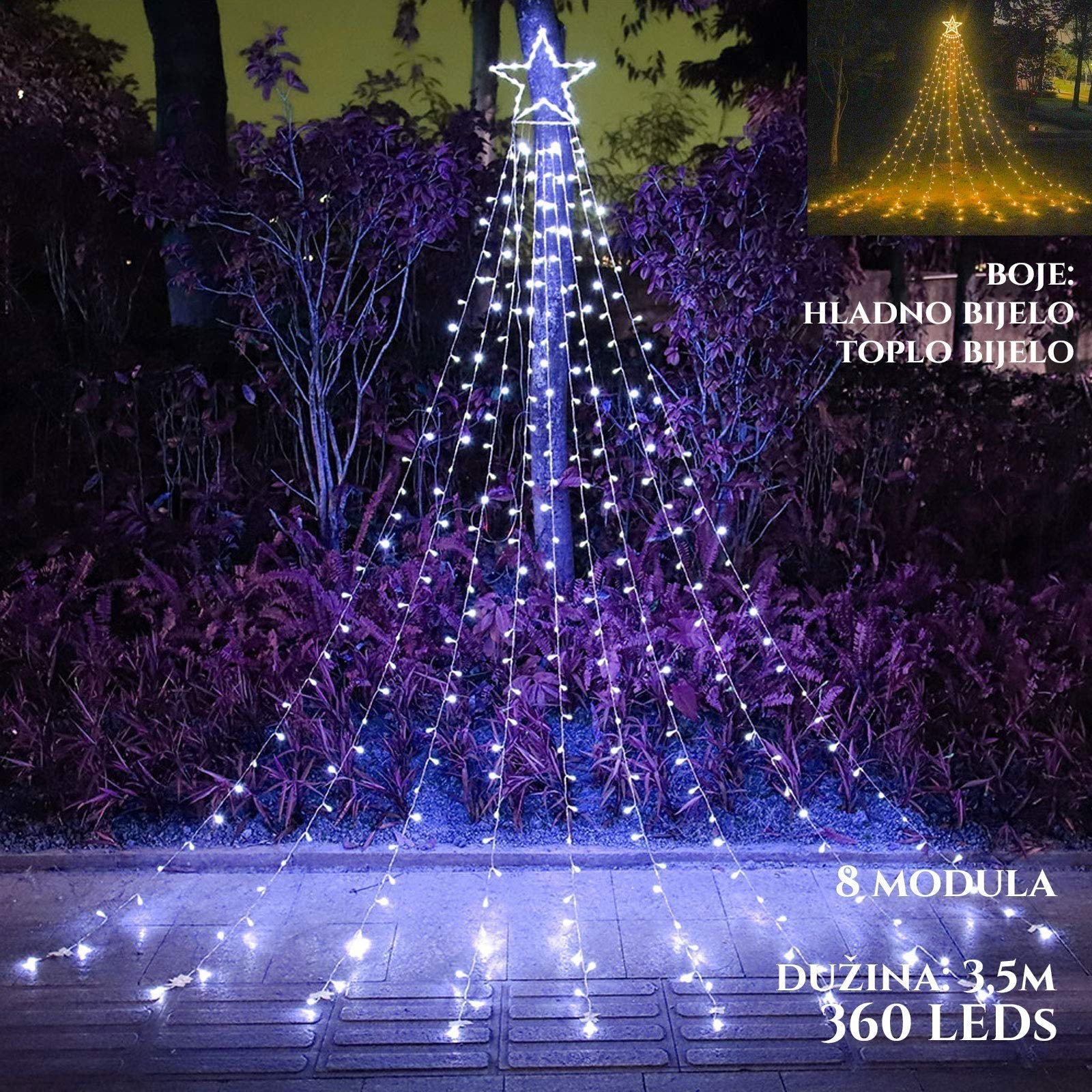 SUPER ZVEZDA Z LUČKAMI ZA BOR 3,5 M