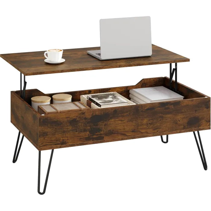 Moderna dvižna klubska mizica s prostorom za shranjevanje