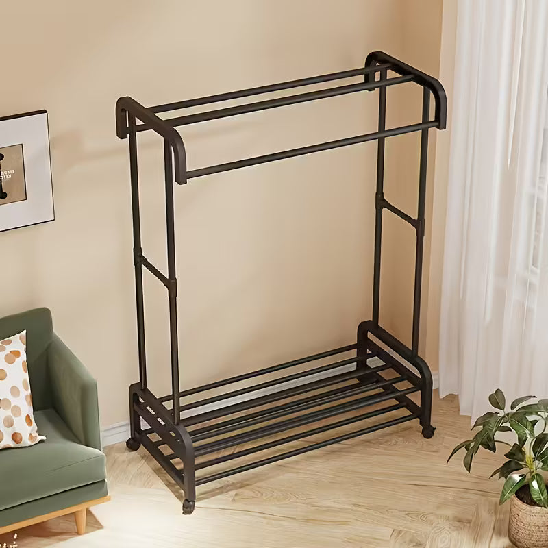 Kovinsko garderobno stojalo s polico – 105 cm