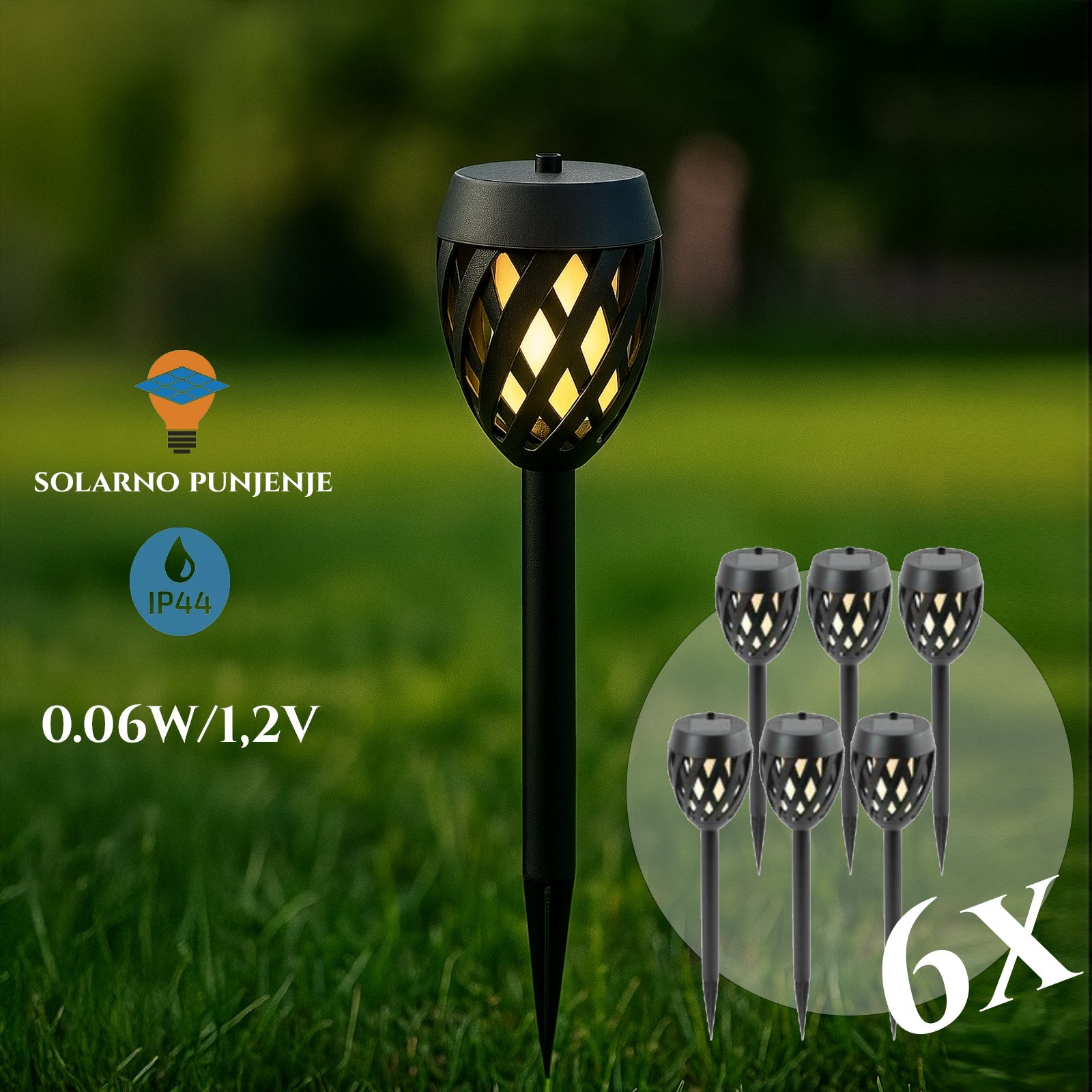 LED solarna vrtna svetilka 6 kosov