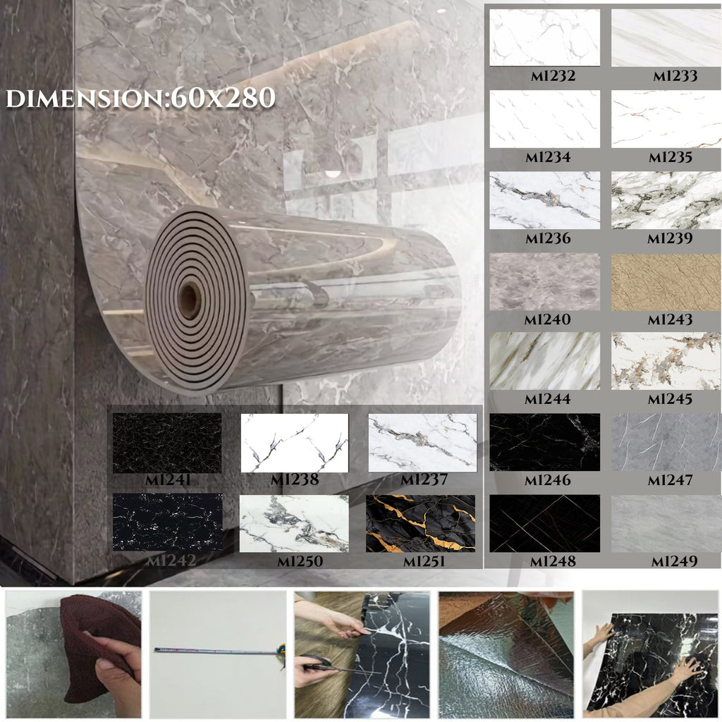 Samolepilna 3D PVC dekorativna folija 60x280 cm