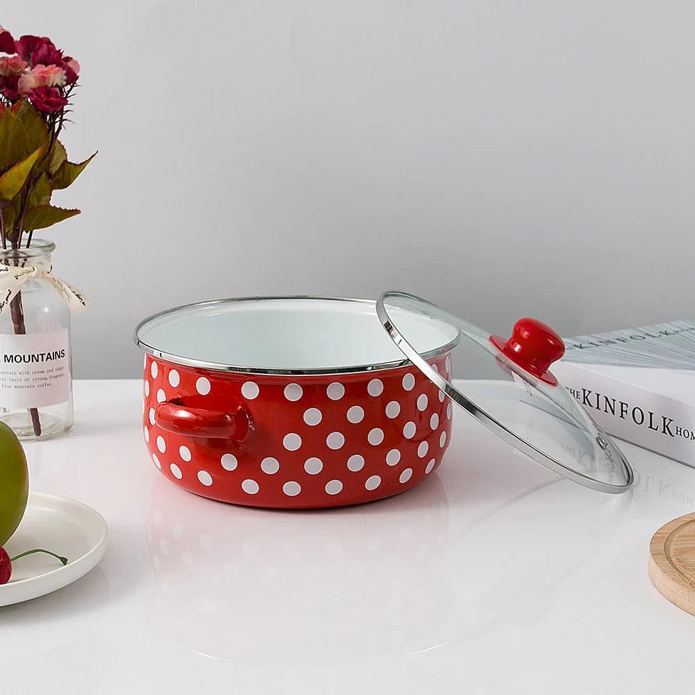 Retro komplet emajliranih loncev 5-delni (16–24 cm)