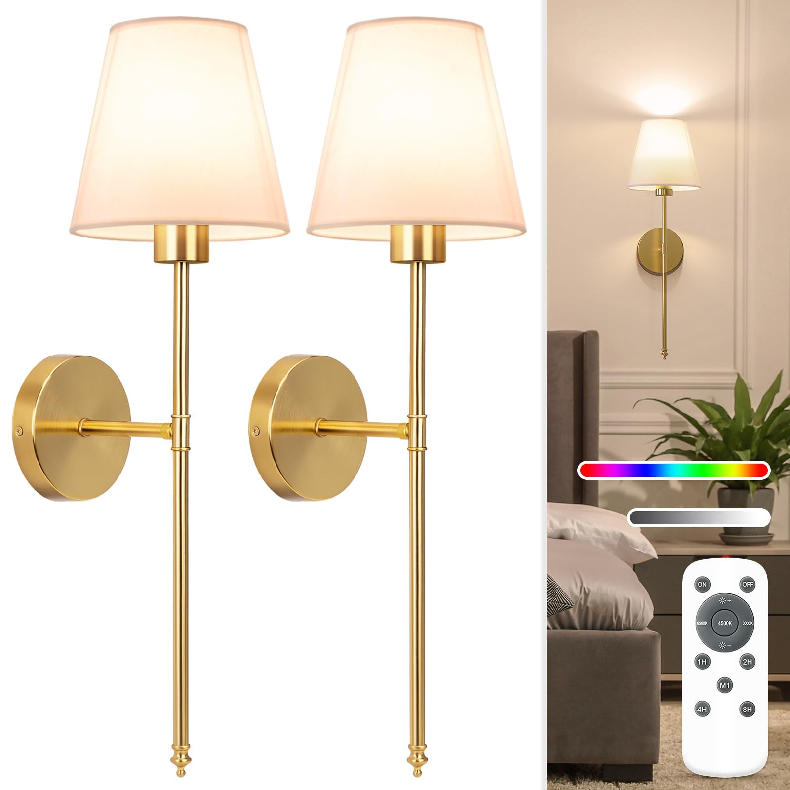 Luxe stenska svetilka z daljinskim upravljalnikom