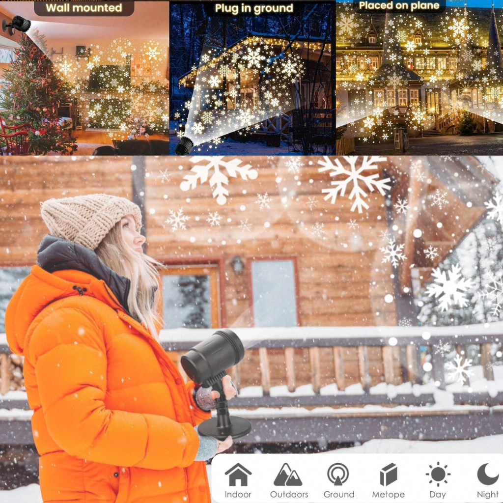 Laserski projektor za okraševanje z motivom SNEG