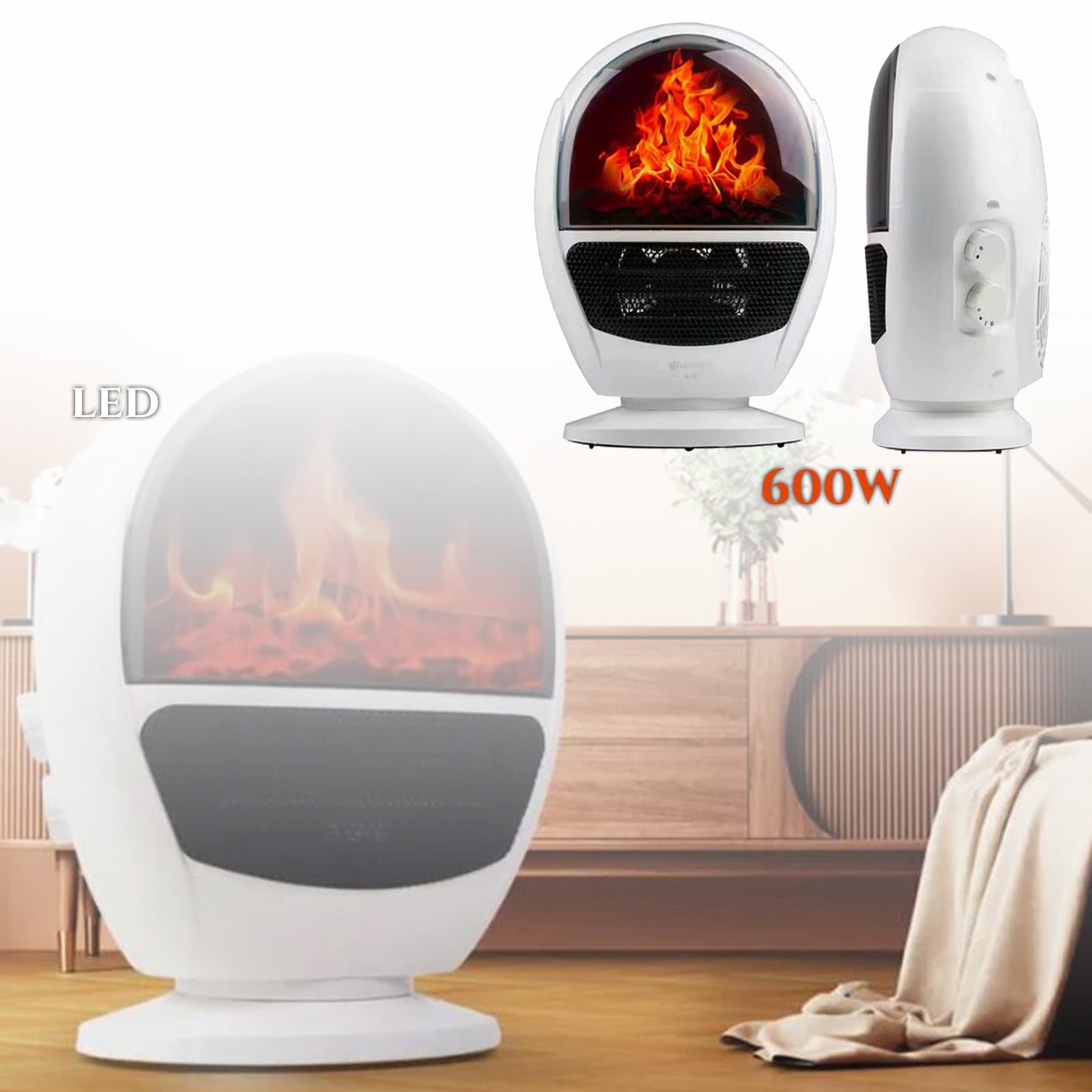 2V1 LED KAMIN IN GRELEC 600 W