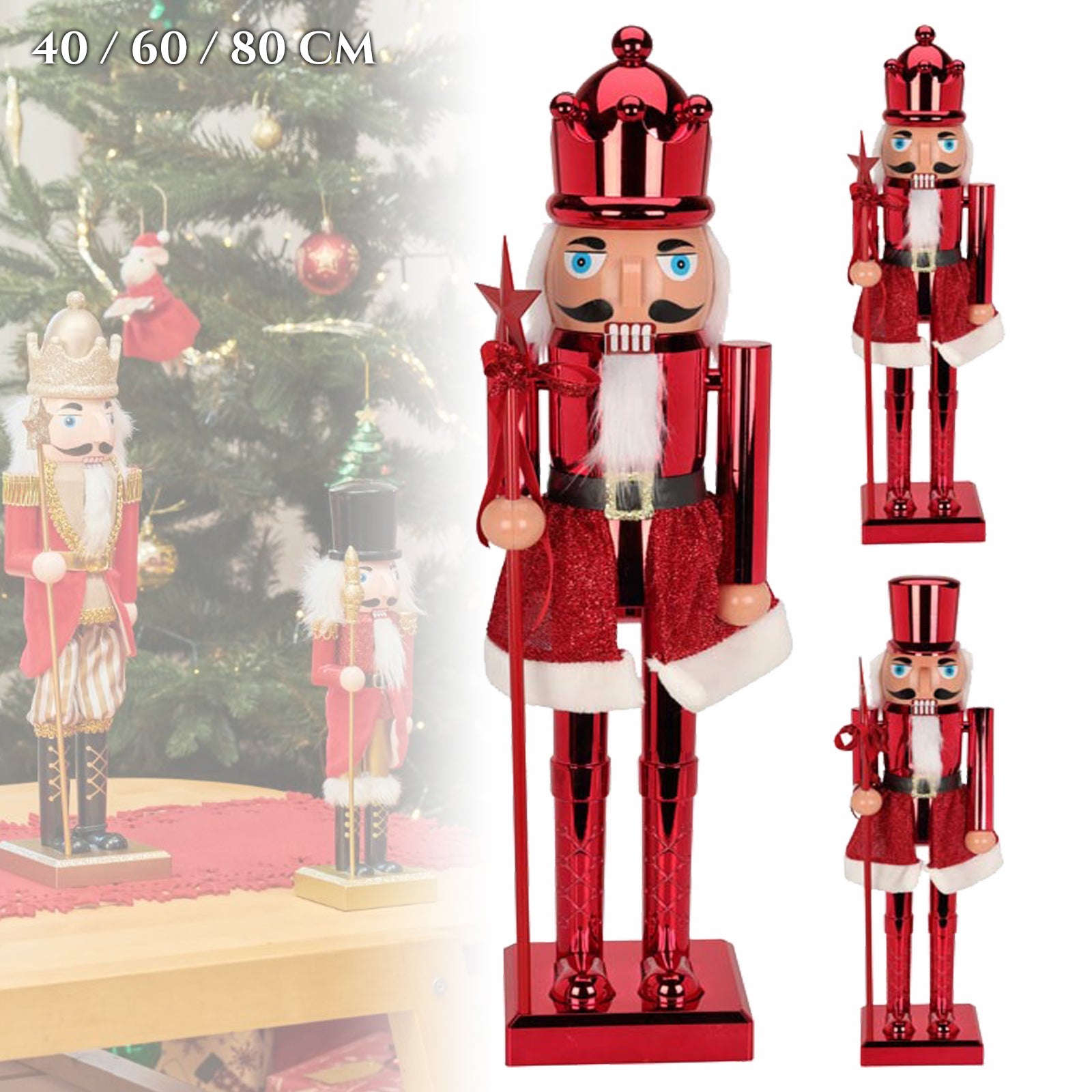 RDEČI DEKORATIVNI OREŠČEK 40/60/80 CM