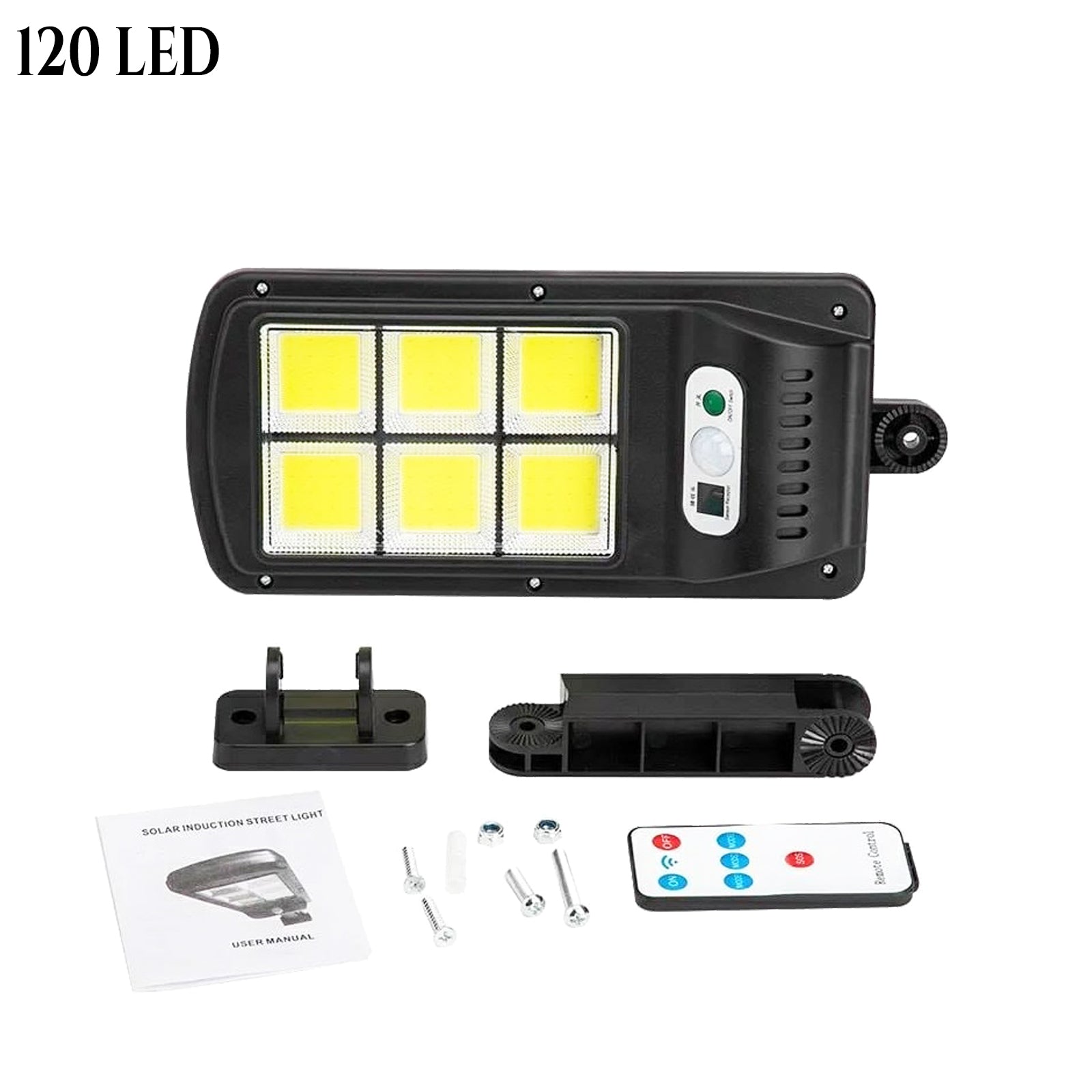 SONČNI REFLEKTOR S SENZORJEM S 120 LED LUČKAMI Z DRŽALOM IN DALJINSKIM UPRAVLJALNIKOM