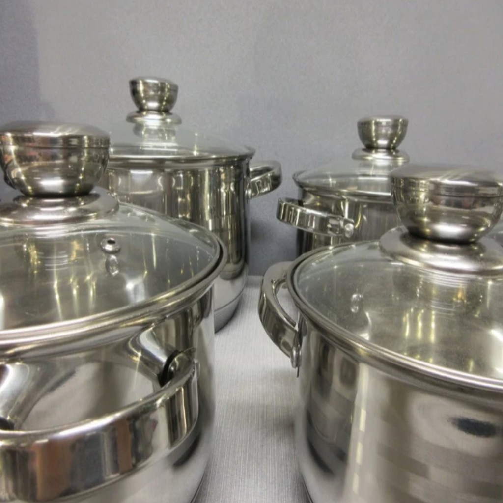 12-delni komplet trpežne posode iz nerjavečega jekla 18/10