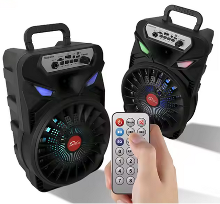 SUPER BASS ZVOČNIK 8 INČ Z BREZŽIČNIM MIKROFONOM IN DALJINCEM 3000mah-ZQS8167w