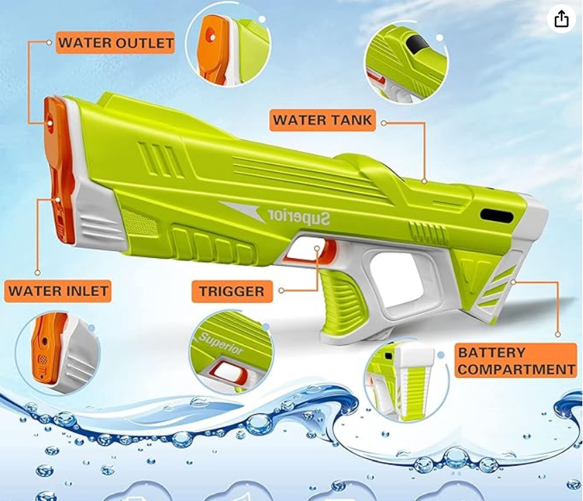 SUPER VODNA PIŠTOLA S POLNILNO BATERIJO