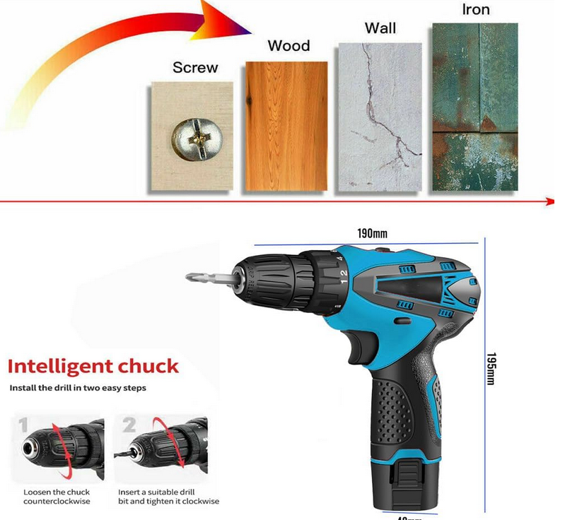 XXL AKUMULATORSKI VRTALNIK 18 V Z 2 LI-ON BATERIJOMA IN 85 DELI TER LED LUČKO
