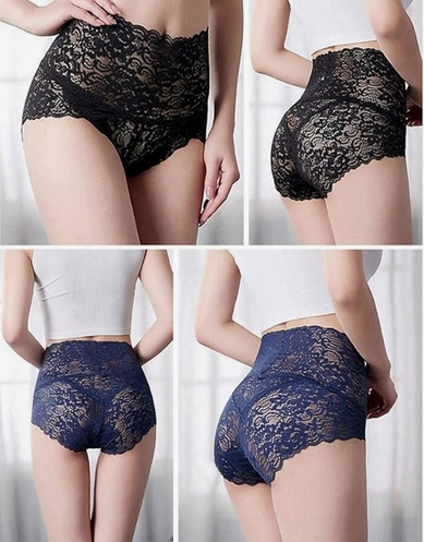 Set 5× čipkastih hlačk – visok pas