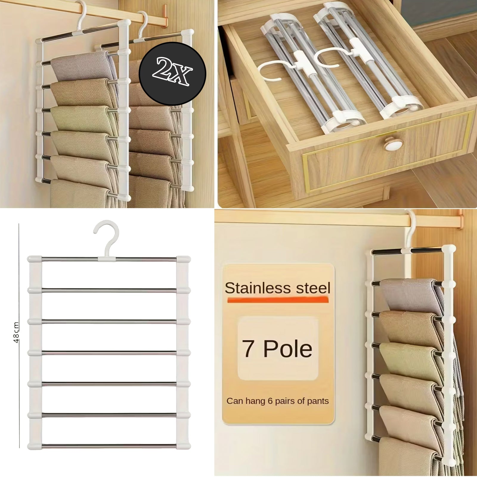 Eleganten obešalnik za hlače x2