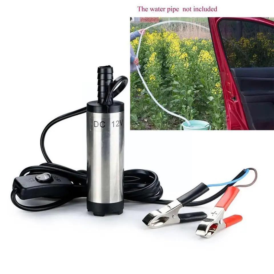 ČRPALKA ZA PRETAKANJE GORIVA IZ NERJAVEČEGA JEKLA 12 V Z GUMBOM ZA VKLOP/IZKLOP