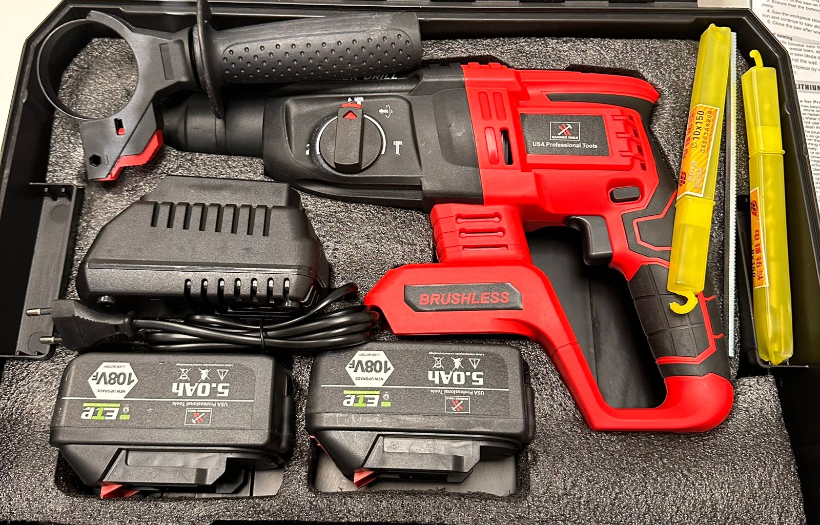 AKUMULATORSKI UDARNI VRTALNIK 2x5,0 Ah Li-ION BATERIJE 26 mm Z NASTAVKI KLADIVO