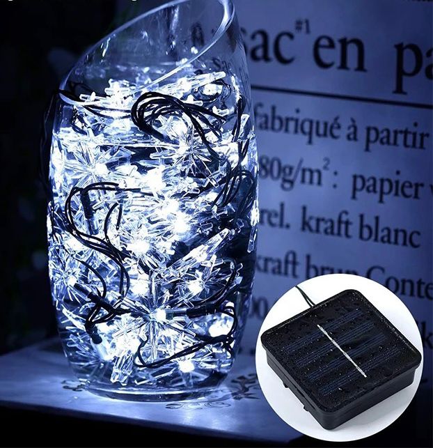 SONČNE BOŽIČNE LUČKE ZA ZUNANJO SNEŽINKO 6M