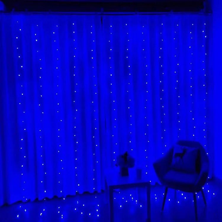 LED okenska zavesa z obešalniki in daljinskim upravljalnikom 3X3M