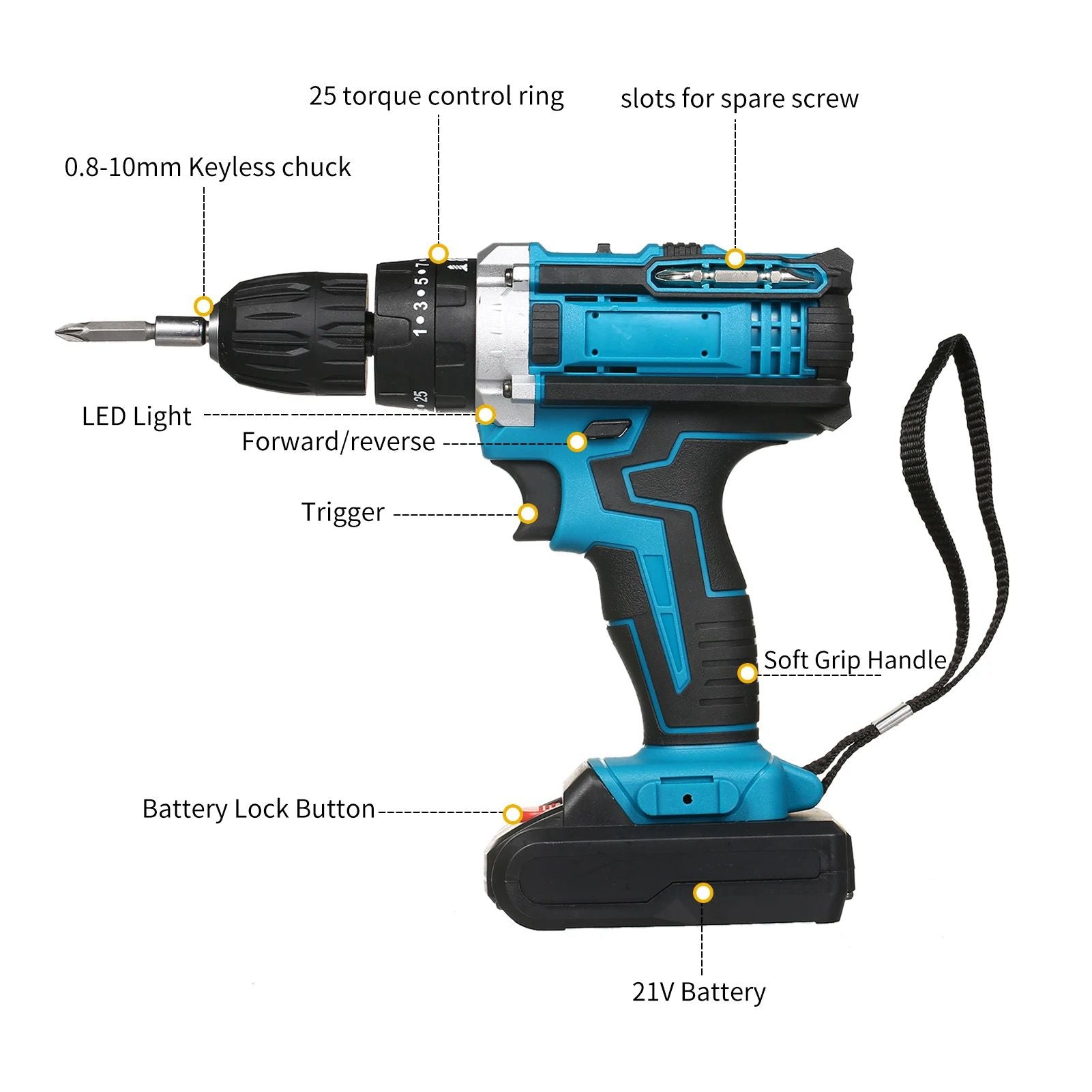 UDARNI VRTALNIK HAMMER TOOLS 42V 24-DELNI