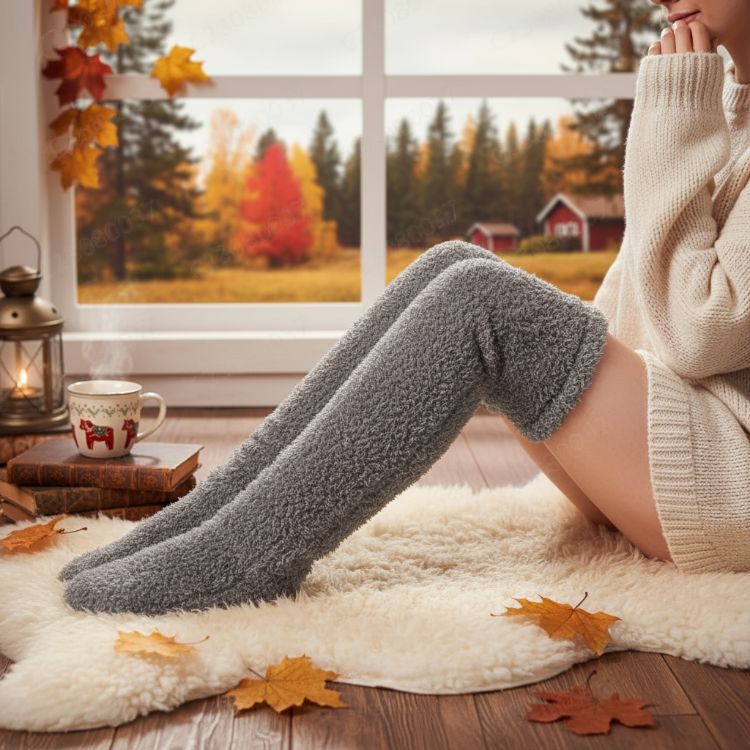 Ultra mehke dolge zimske nogavice - 55 cm