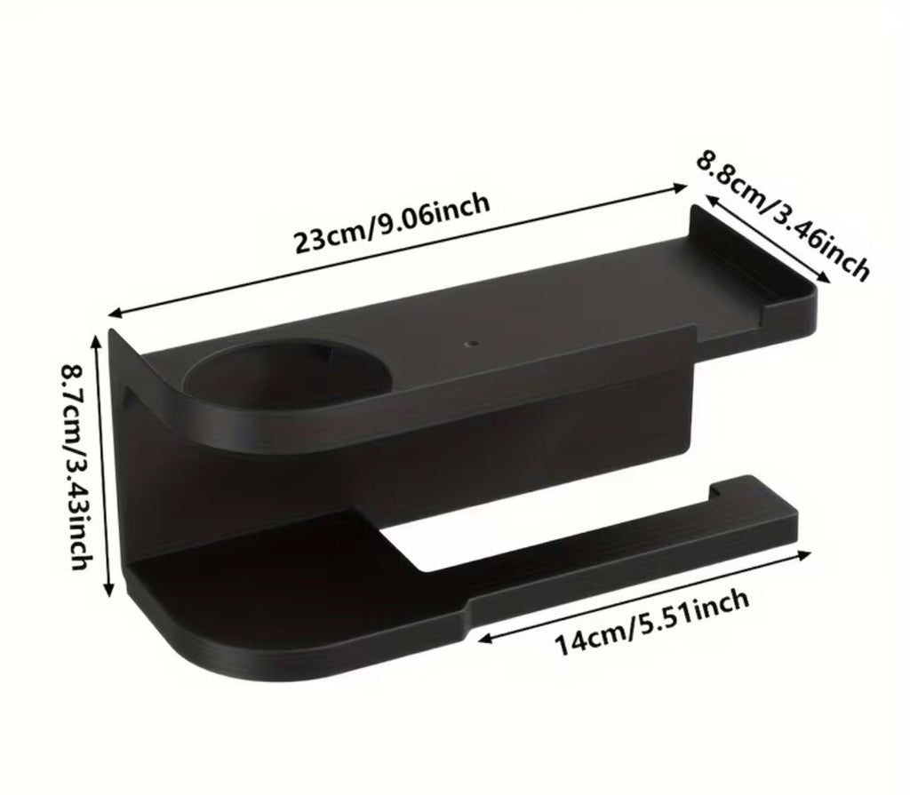 Elegantna stenska polica z držalom za toaletni papir