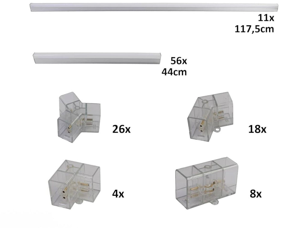 Šesterokotna LED mreža 484x243 cm