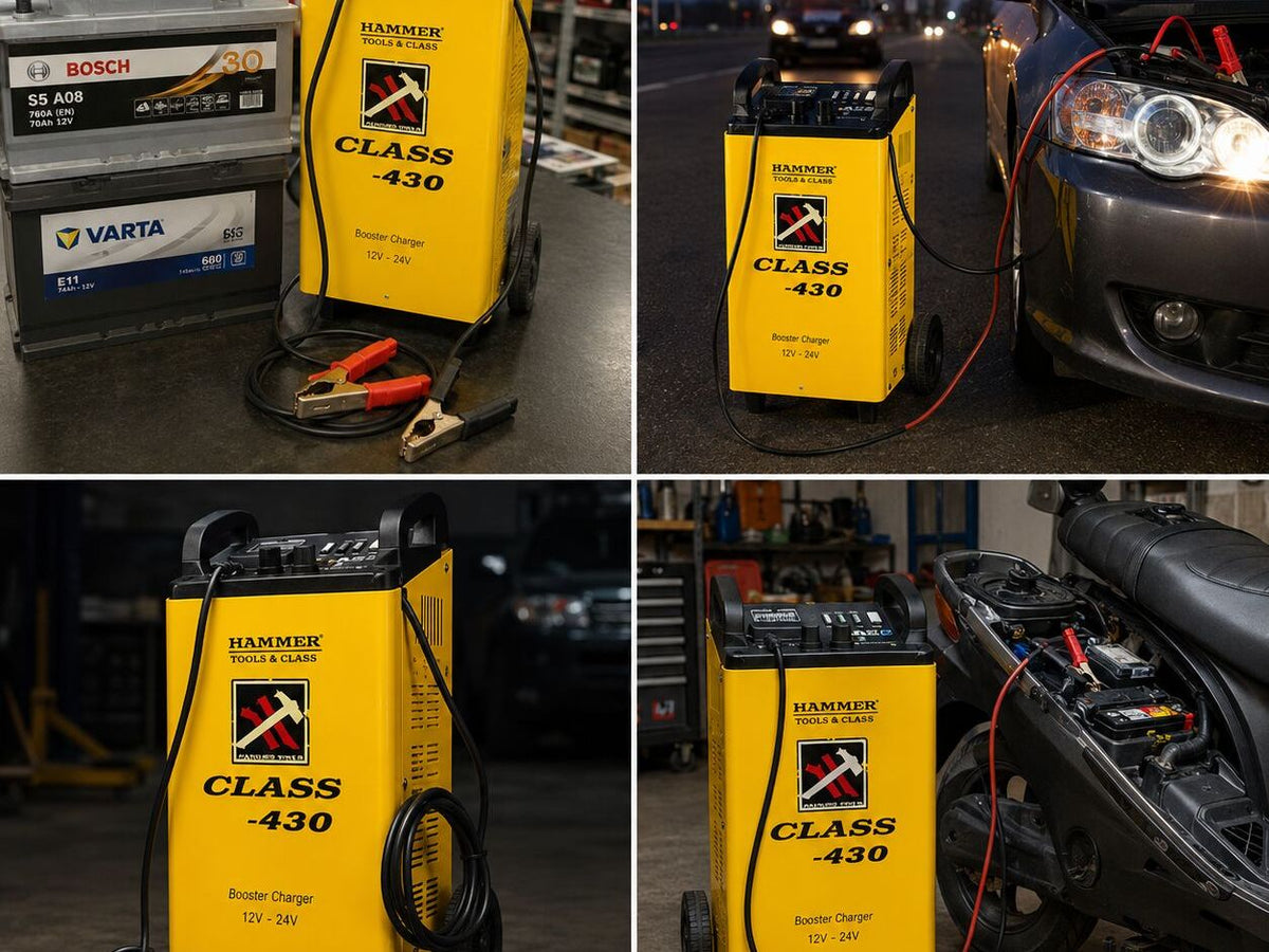 HAMMER TOOLS CLASS - Avtomatski polnilnik in zaganjalnik Booster 12V/24V
