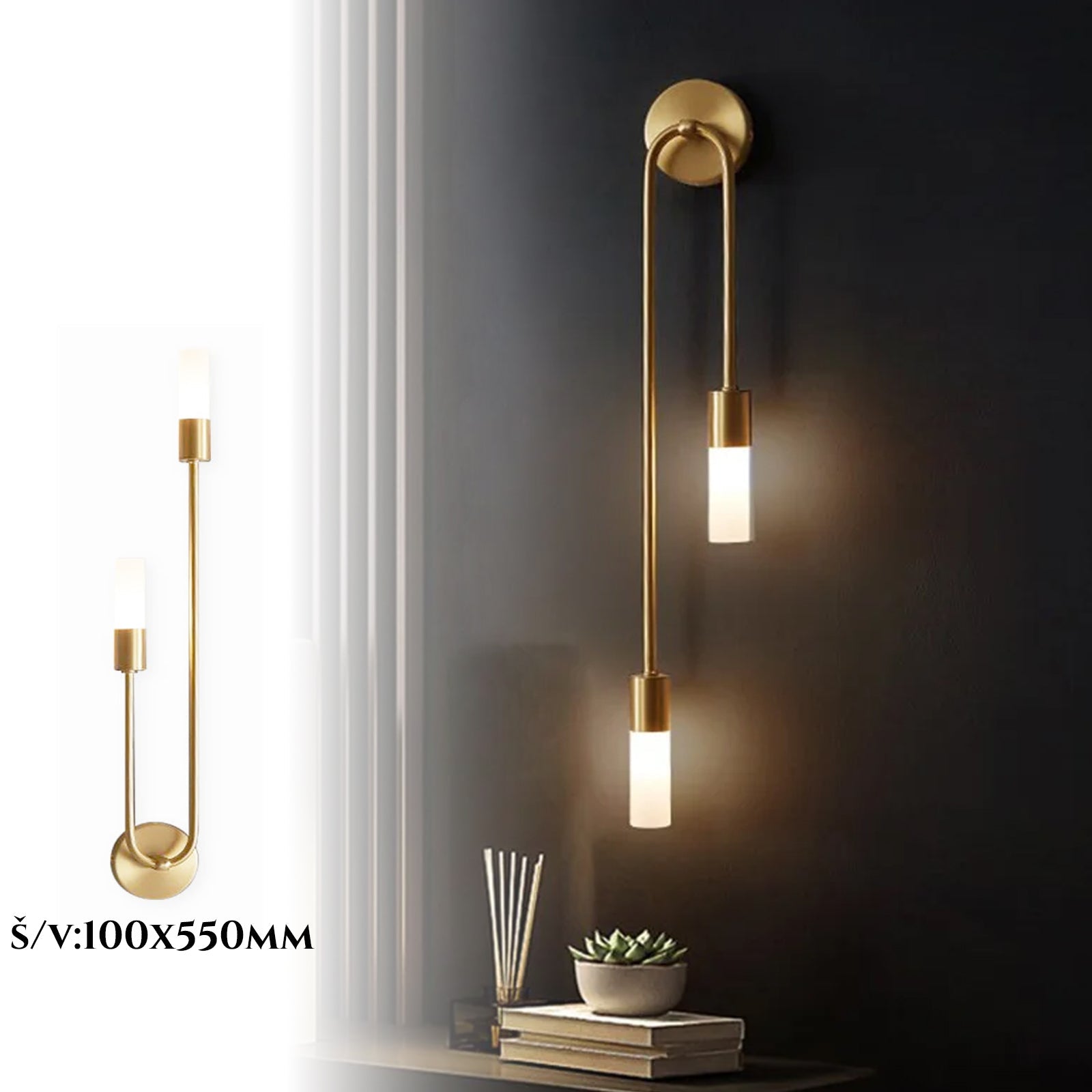 Stenska svetilka Modern Duo - zlata