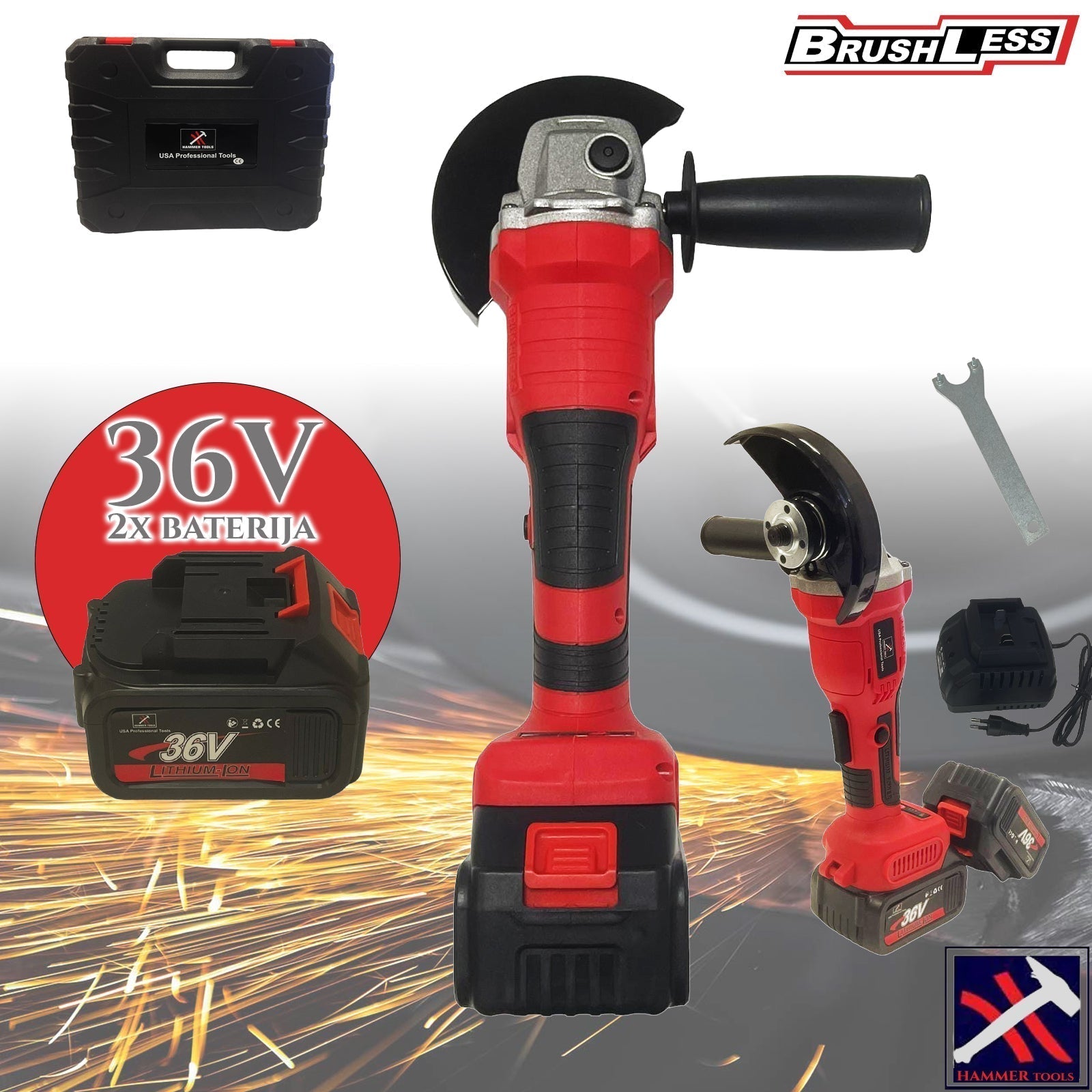 AKUMULATORSKI BRUSILNIK Z 2 BATERIJIMA 36V KLADIVO