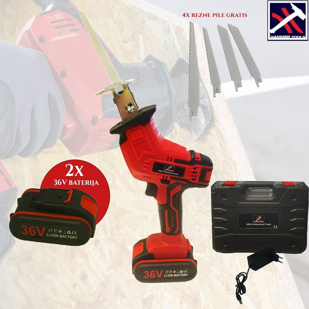 AKUMULATORSKA ŽAGA X2 Z BREZPLAČNIMI 4 KLADIVIMI ŽAGAMI ZA REZANJE