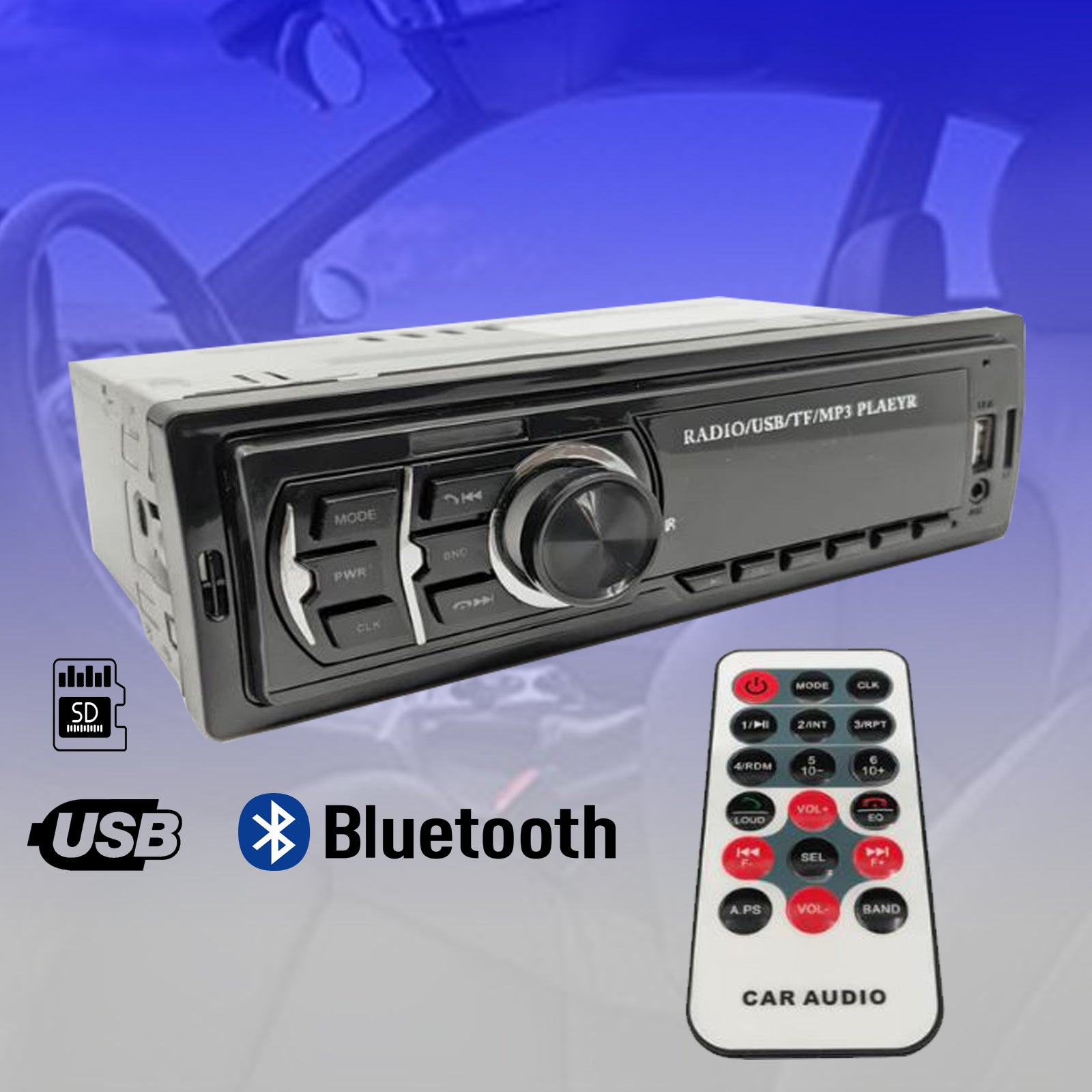 BLUETOOTH MP3 AVTO RADIO Z DALJINSKIM UPRAVLJALNIKOM