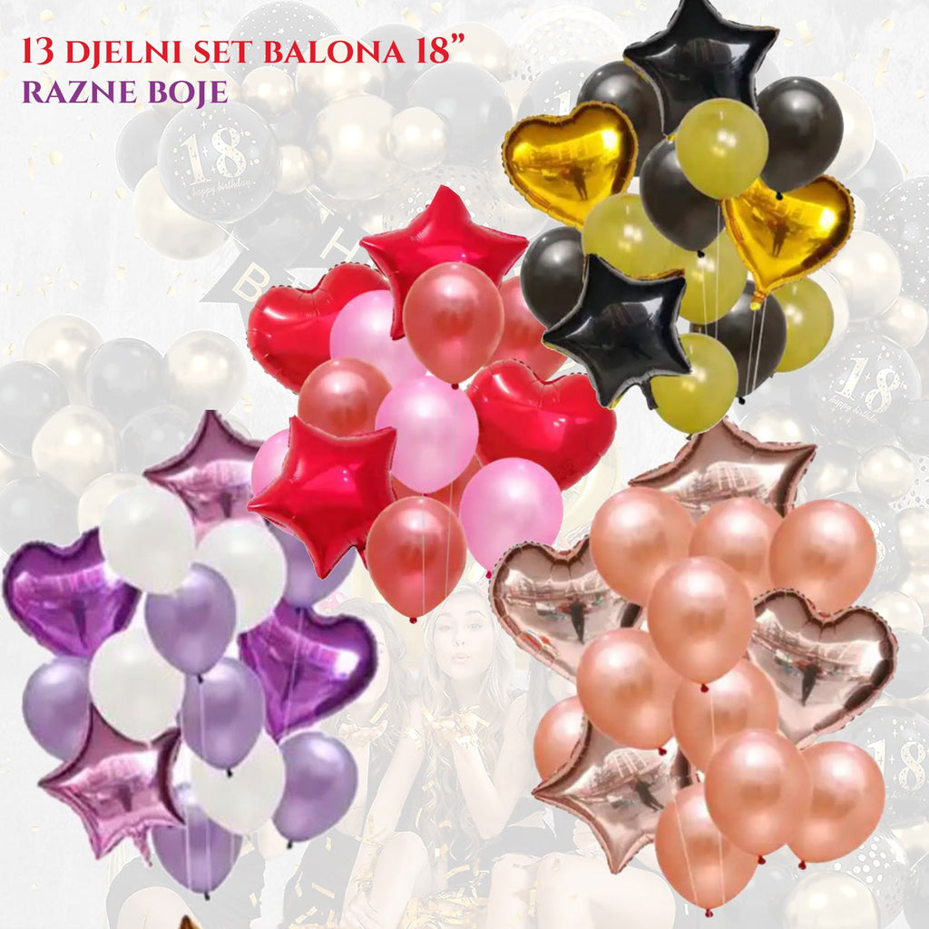 BALONI ZA ZABAVO - 13-delni komplet 45 cm