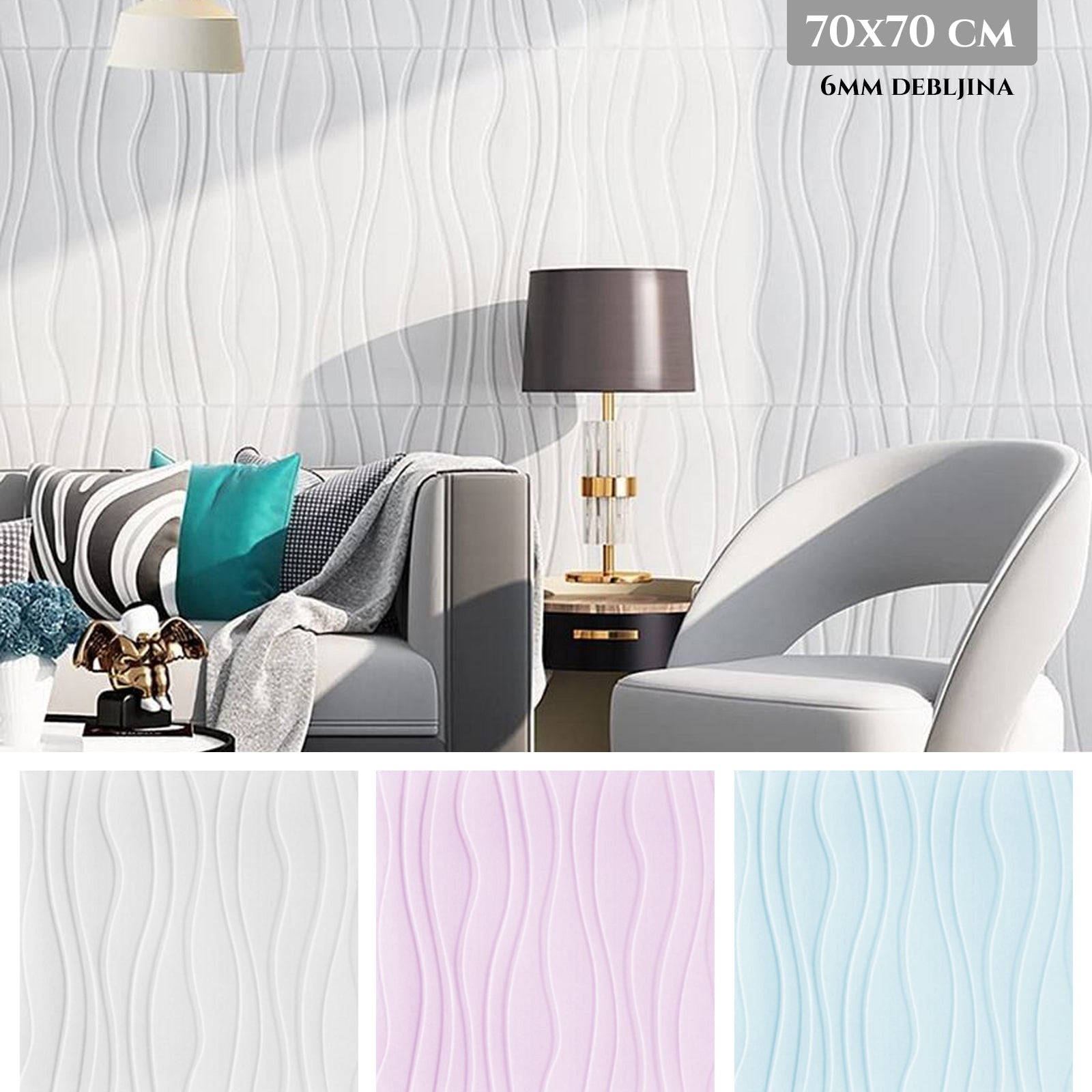 TRIDIMENZIONALNE 3D SAMOLEPILSKE TAPETE RELIEFNE 70X70