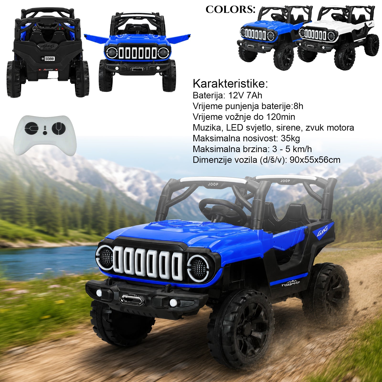 Otroški električni džip JOOP 4×4 Trailsport 12V