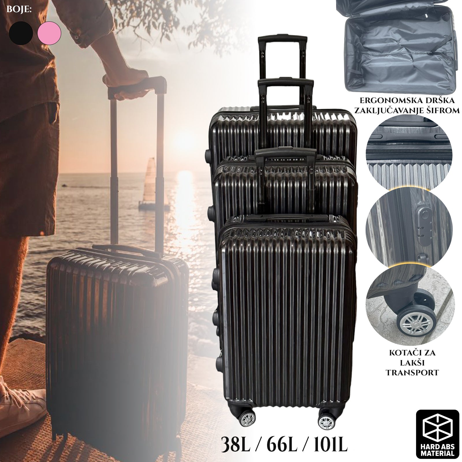 3-DELNI KOMPLET POTOVALNIH KOVČKOV FLY