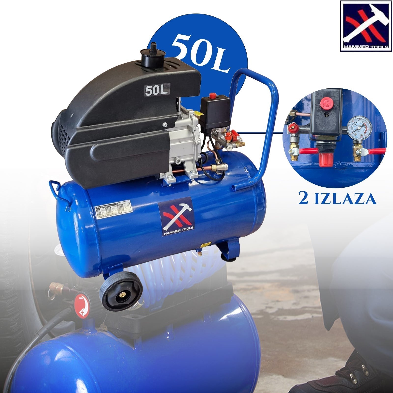 KOMPRESOR HAMMER TOOLS 50L Z 2 IZHODOMA