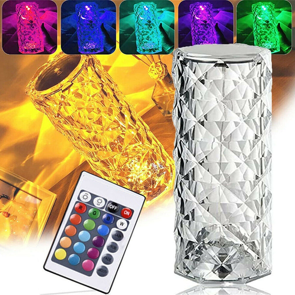 DIAMANTNA NAMIZNA SVETILKA, POLNILNA Z DALJINSKIM UPRAVLJALNIKOM IN 16 RAZLIČNIMI BARVAMI