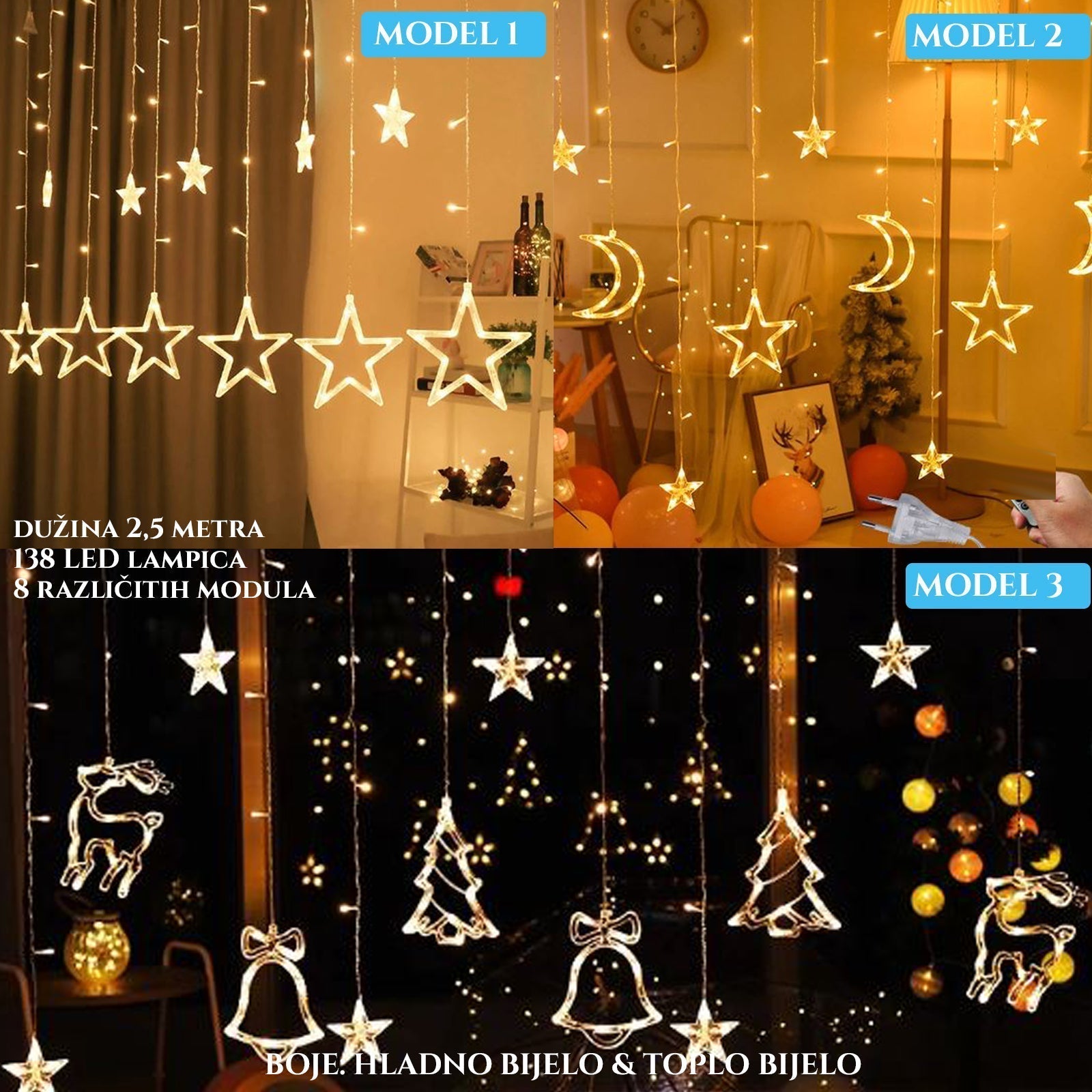 Učinkovita LED božična svetlobna zavesa